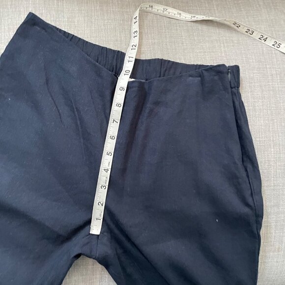 J. Jill Blue Linen Blend Pull On Tapered Pants Women's Size Small Buttons - Picture 6 of 11